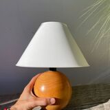 Turned wooden ball lamp 1990