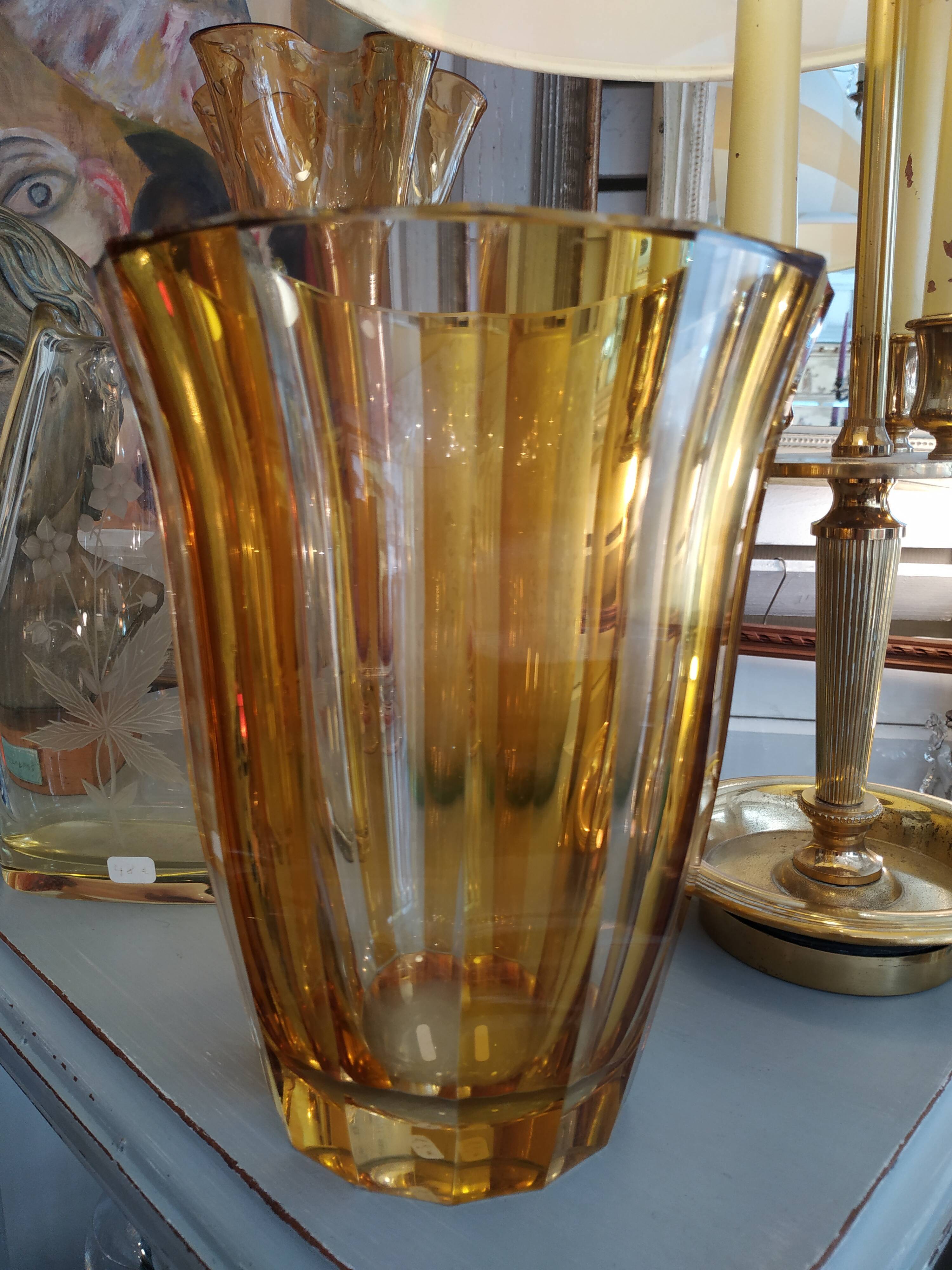 Art deco amber vase