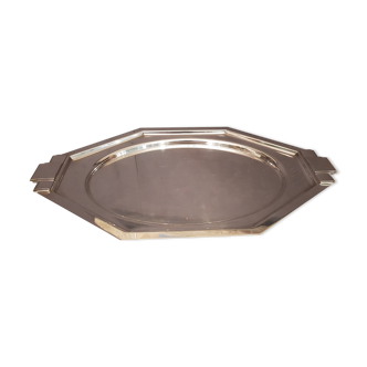 Silver metal art platter
