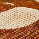 Tapis vintage orange blanc zébré style ethnique