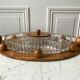 Wooden top and art deco glass 30s