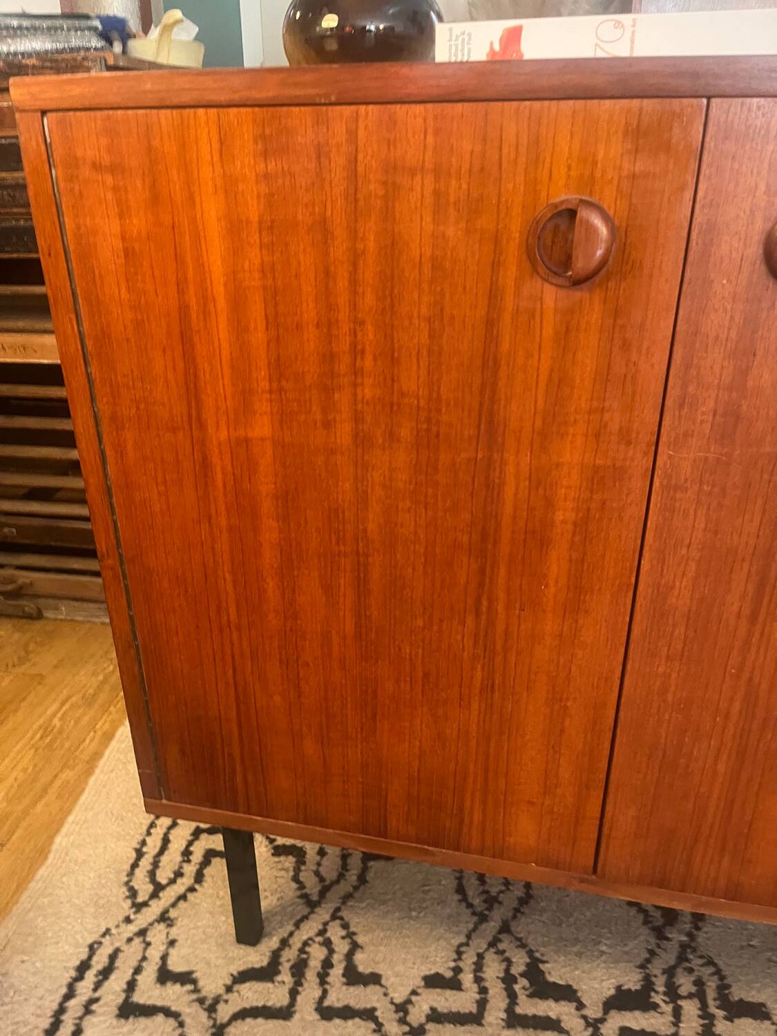 Scandinavian teak furniture with 2 doors