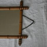 Bamboo-style wooden mirror