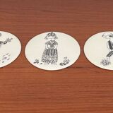 Mid-century ceramic coasters by Bjørn Wiinblad, 1960s, set of 5.