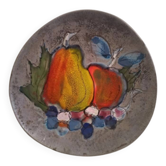 Large Niderviller Wall Platter | Glazed Ceramic with Fruit Decoration