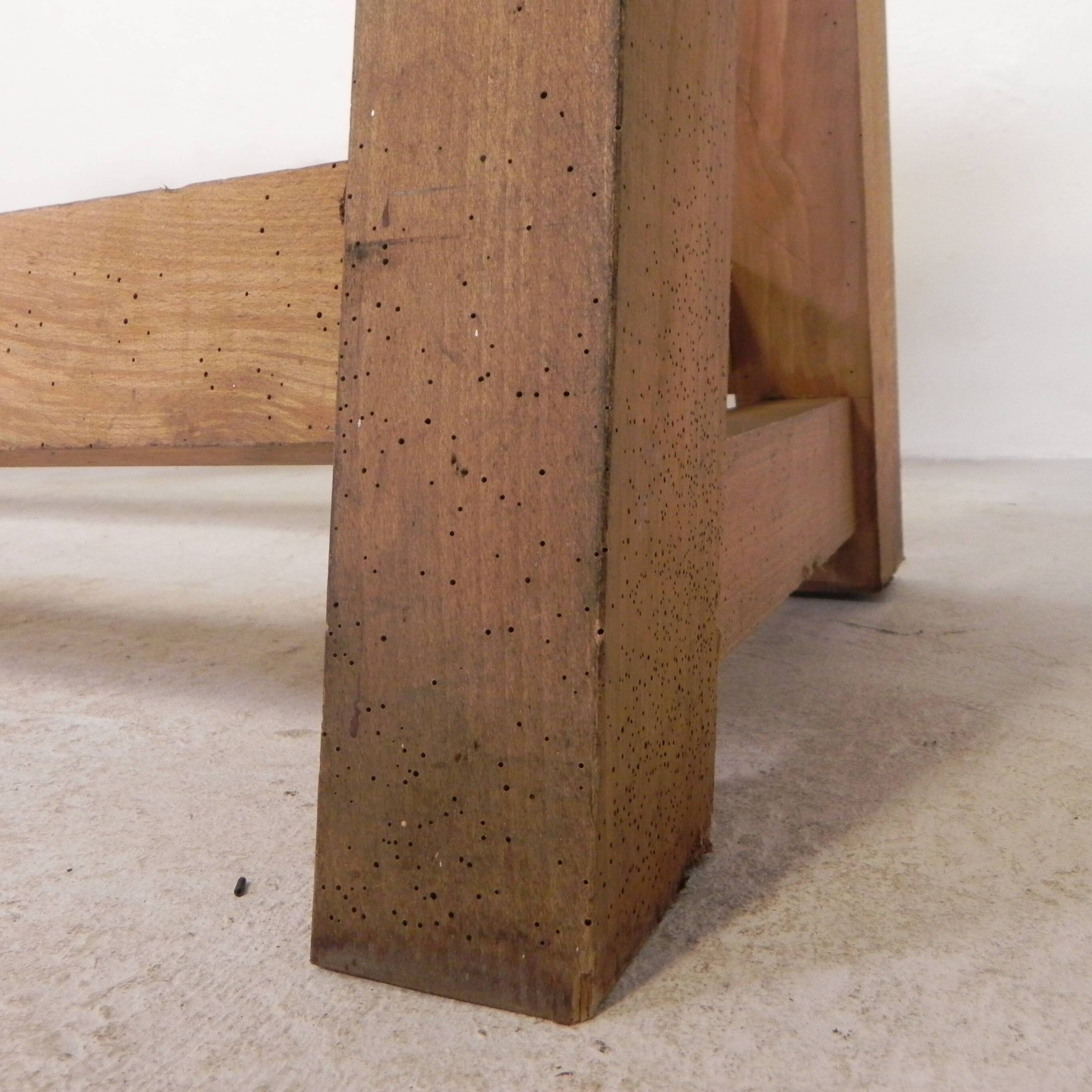 Oak workbench 2 meters long, 1950s