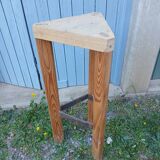 Sellette ancienne en bois brut et métal