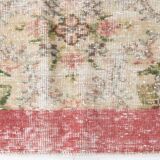 5x8 Pale Red & Cream Floral Pattern Vintage Rug, 144x250Cm