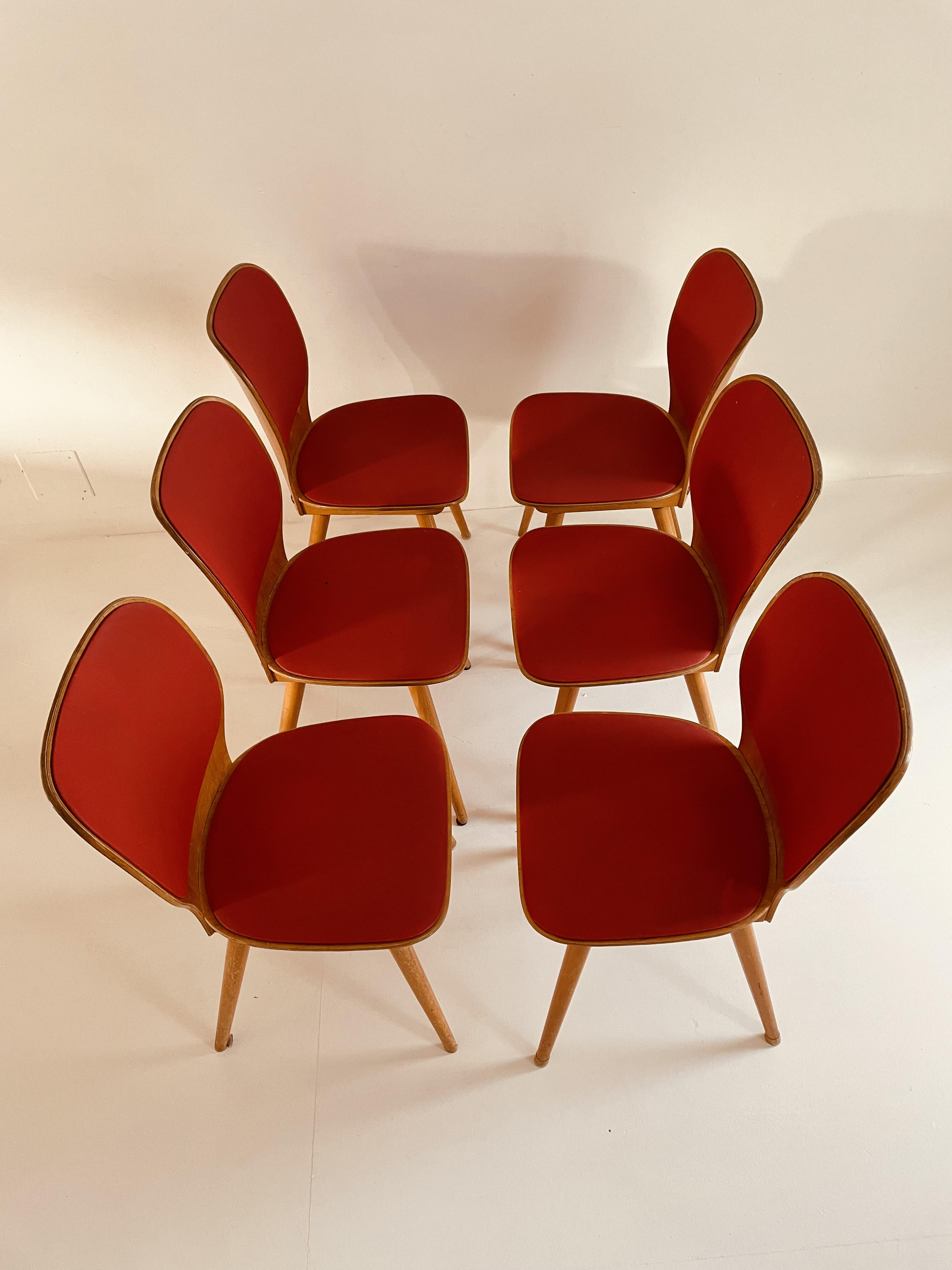 6 MAX BILL chairs by BAUMANN 800 series