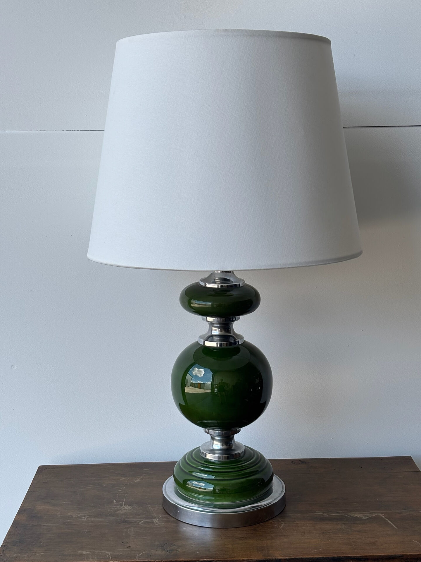Space Age lamp in ceramic and metal 1960
