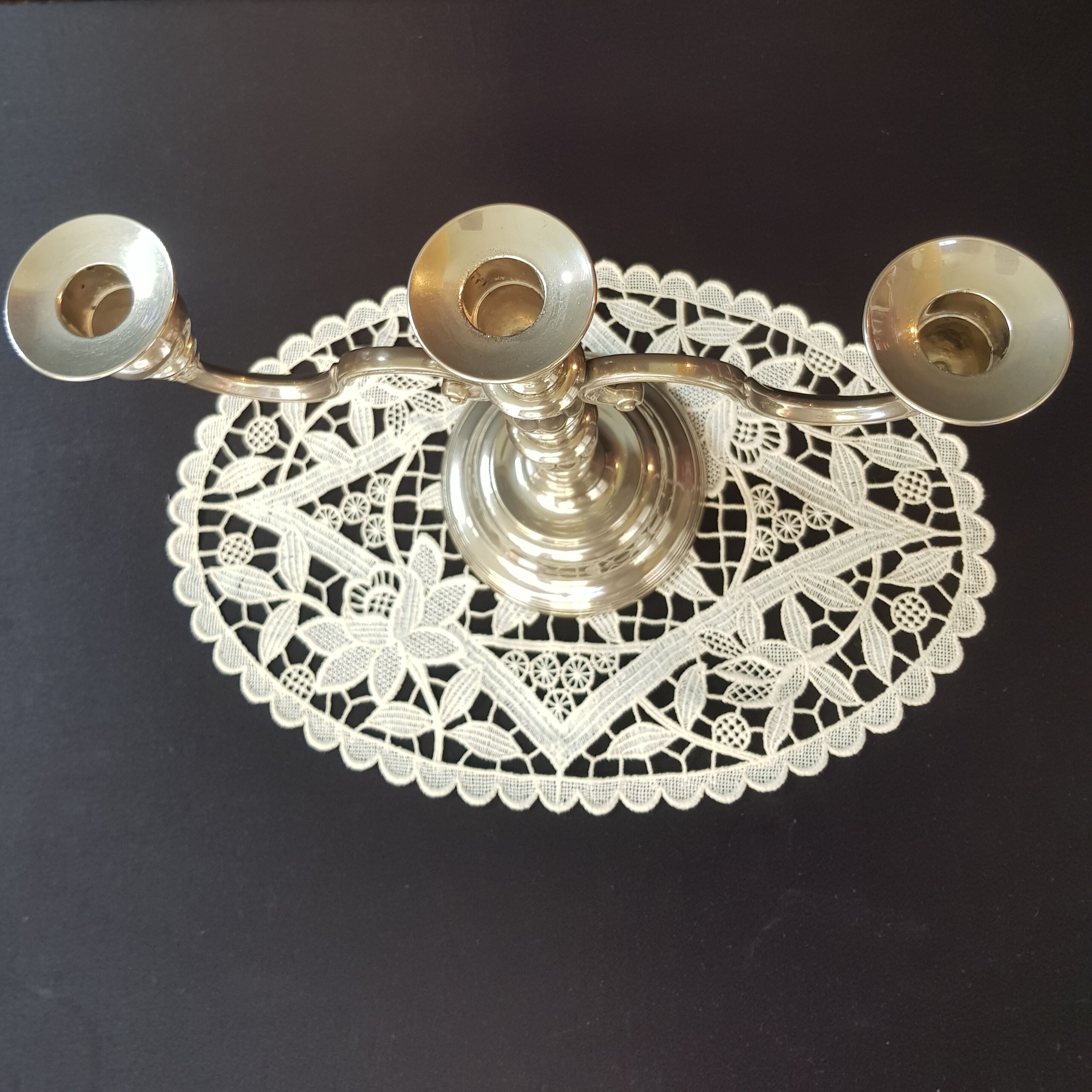 Silver metal candlestick