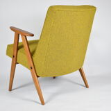 Fauteuil vintage polonais type 366 rénovation années 1960, moutarde
