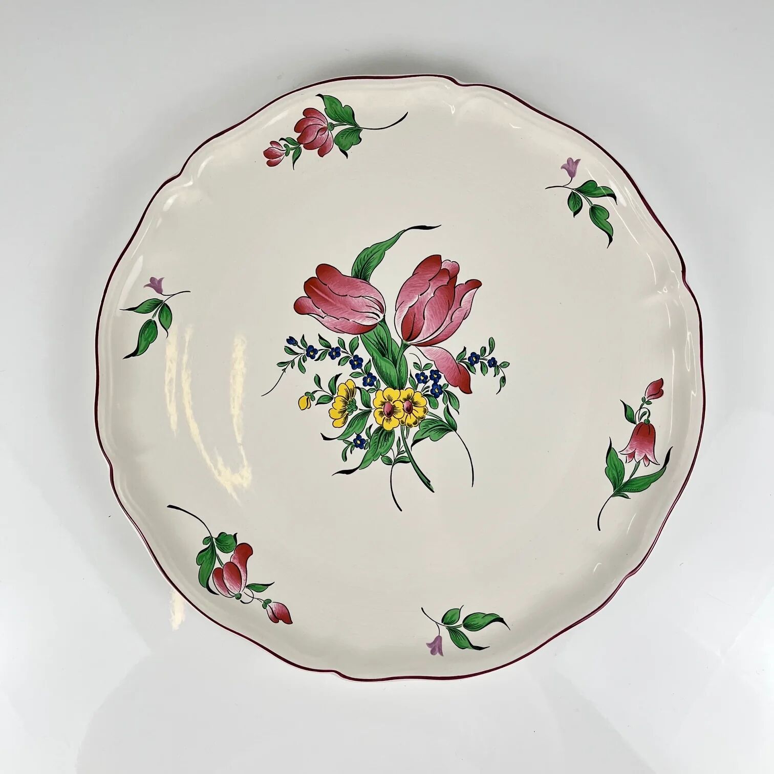 Cake dish KG Lunéville, model "Réverbère", tulip pattern