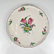 Plat à gâteau KG Lunéville, modèle "Réverbère", motif tulipe