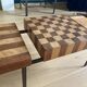 Table année 50/60 jeu d'échec en bois de bout