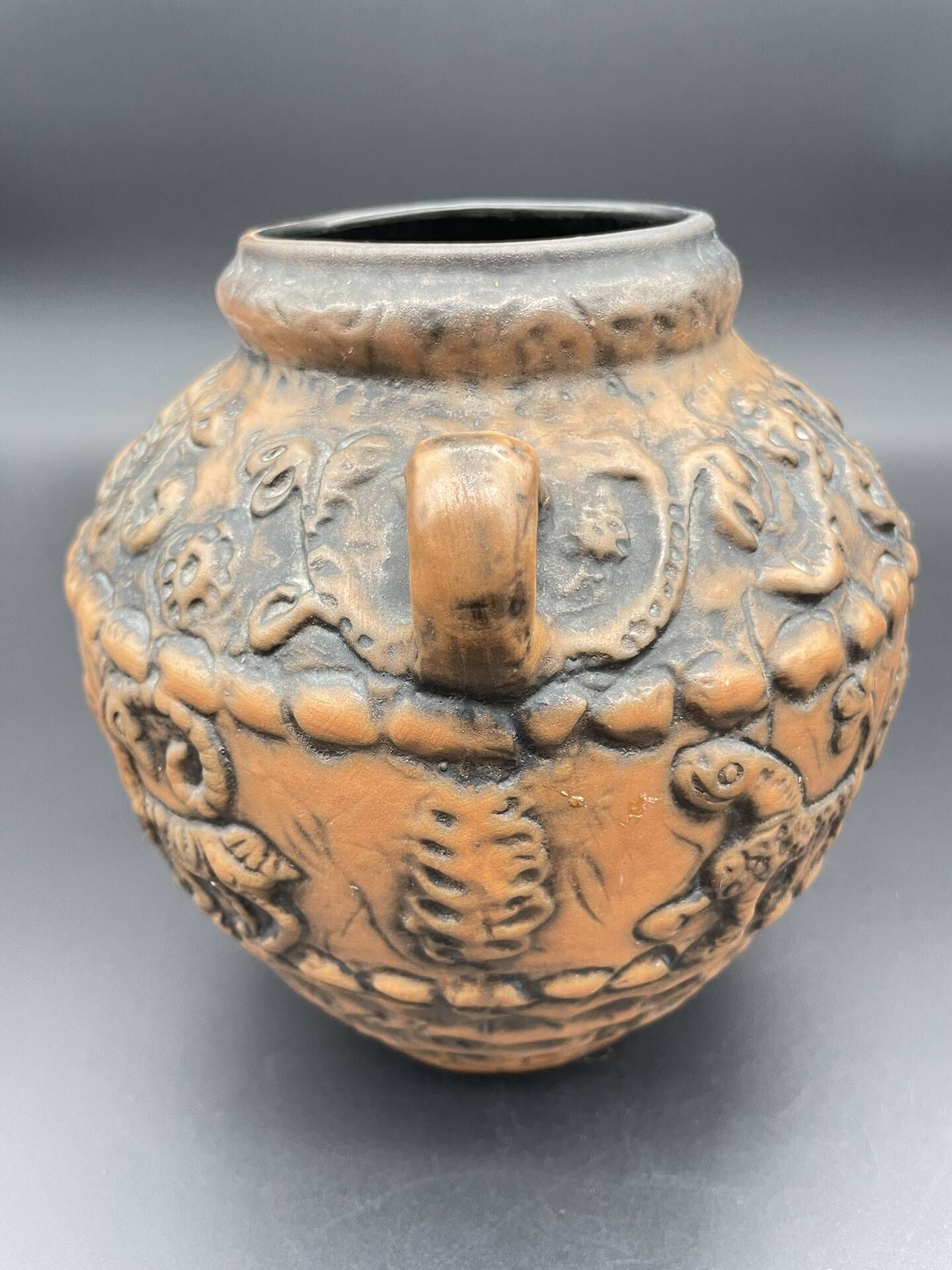 Vintage Jasba ceramic vase with reliefs of fantastic animals – All