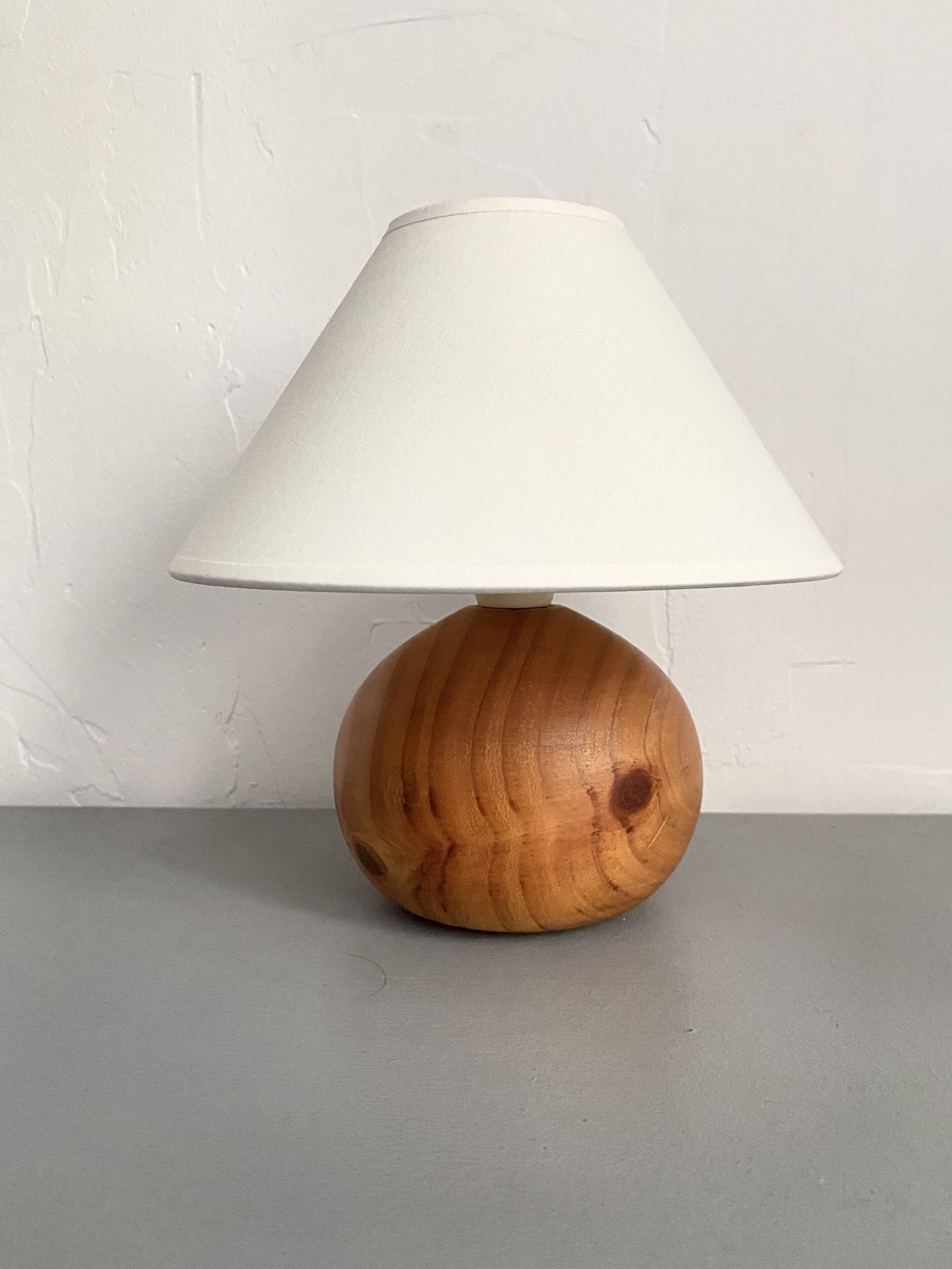 Wooden lamp, cotton shade