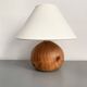 Wooden lamp, cotton shade