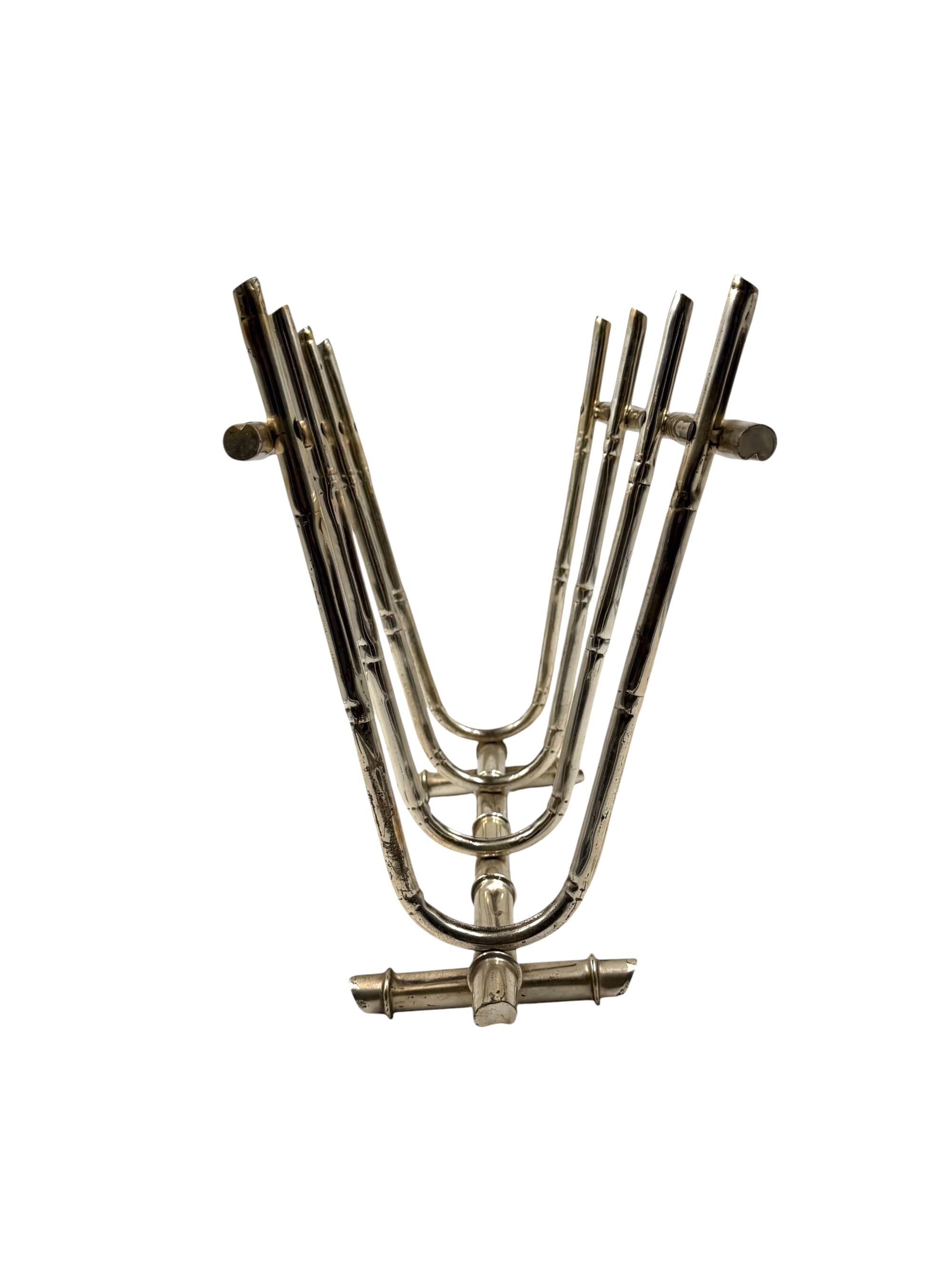 Hollywood regency magazine rack  GM Montagnani, Italy 1970s   bamboo shaped