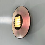 Postmodern wall lamp or ceiling lamp in metal and silver glass, 1980