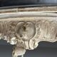 French side table hand-carved wood with marble top