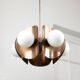 Vintage Italian Copper and Opaline Chandelier, 70s