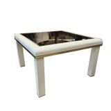 Lacquered metal pedestal table from the 70s