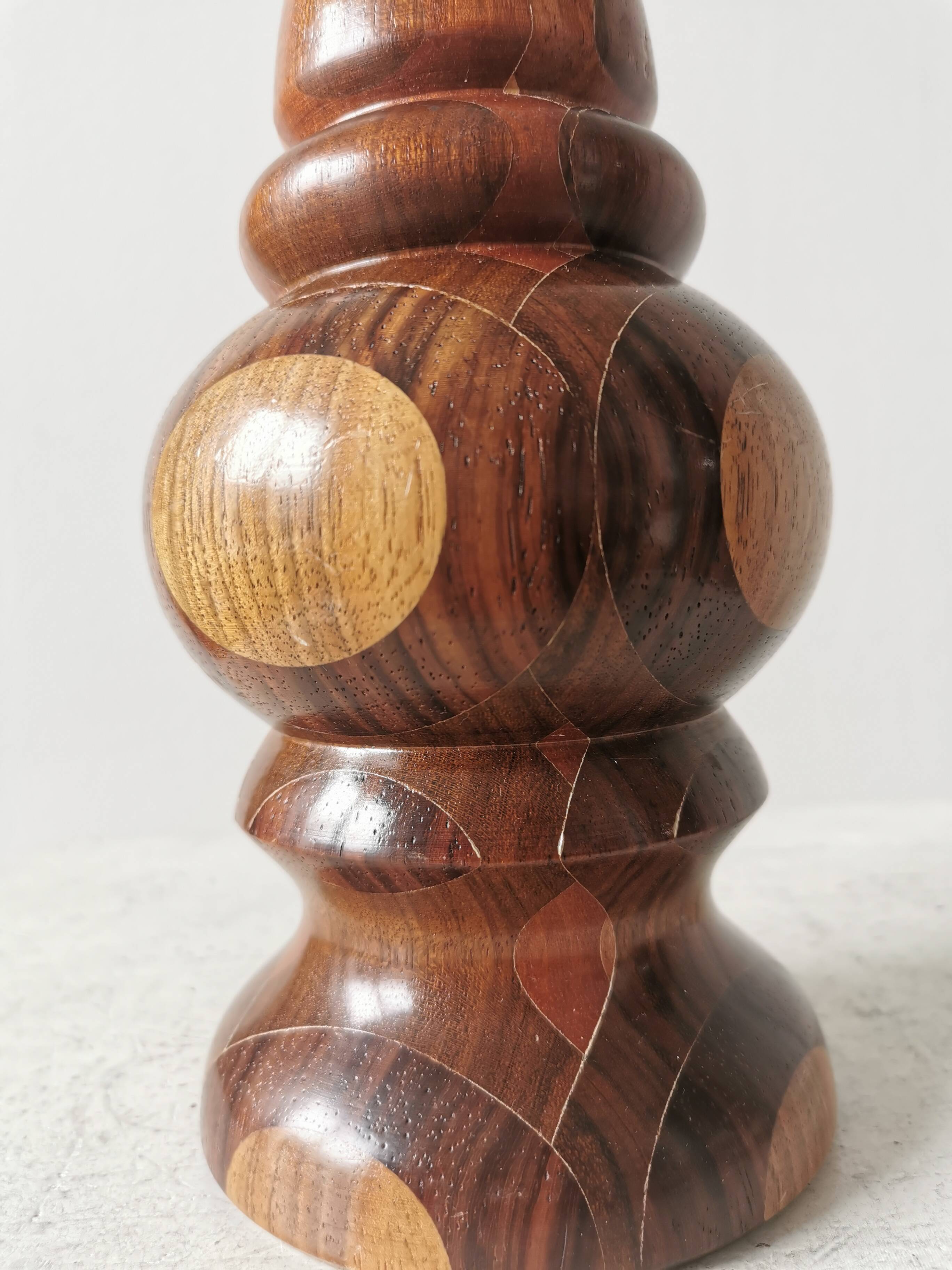 Vintage Wooden Vase: Handcrafted Wood Sculpture, Home Decor