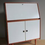 Teak and white formica secretary