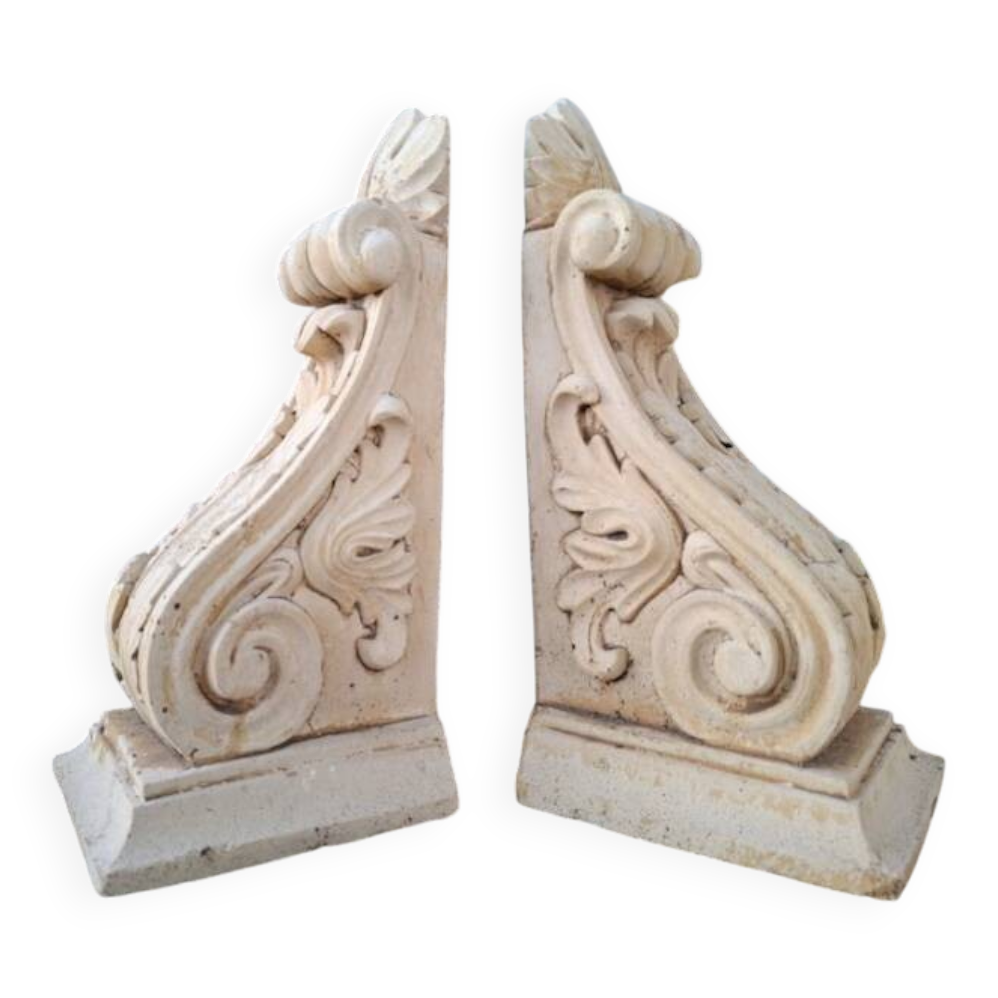 Moulded plaster bookends