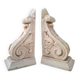 Moulded plaster bookends