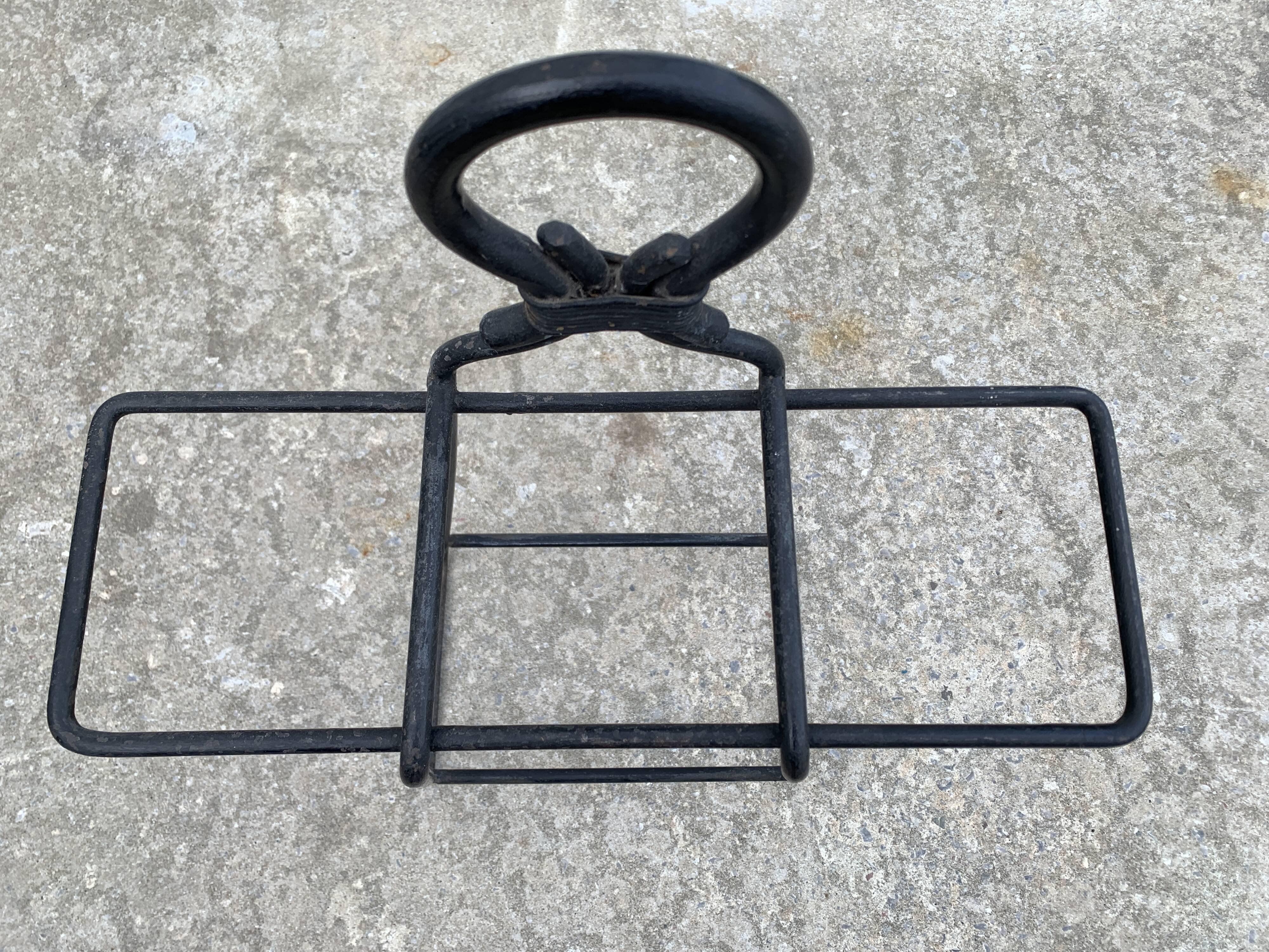 French black wrought iron fireplace set, 1960