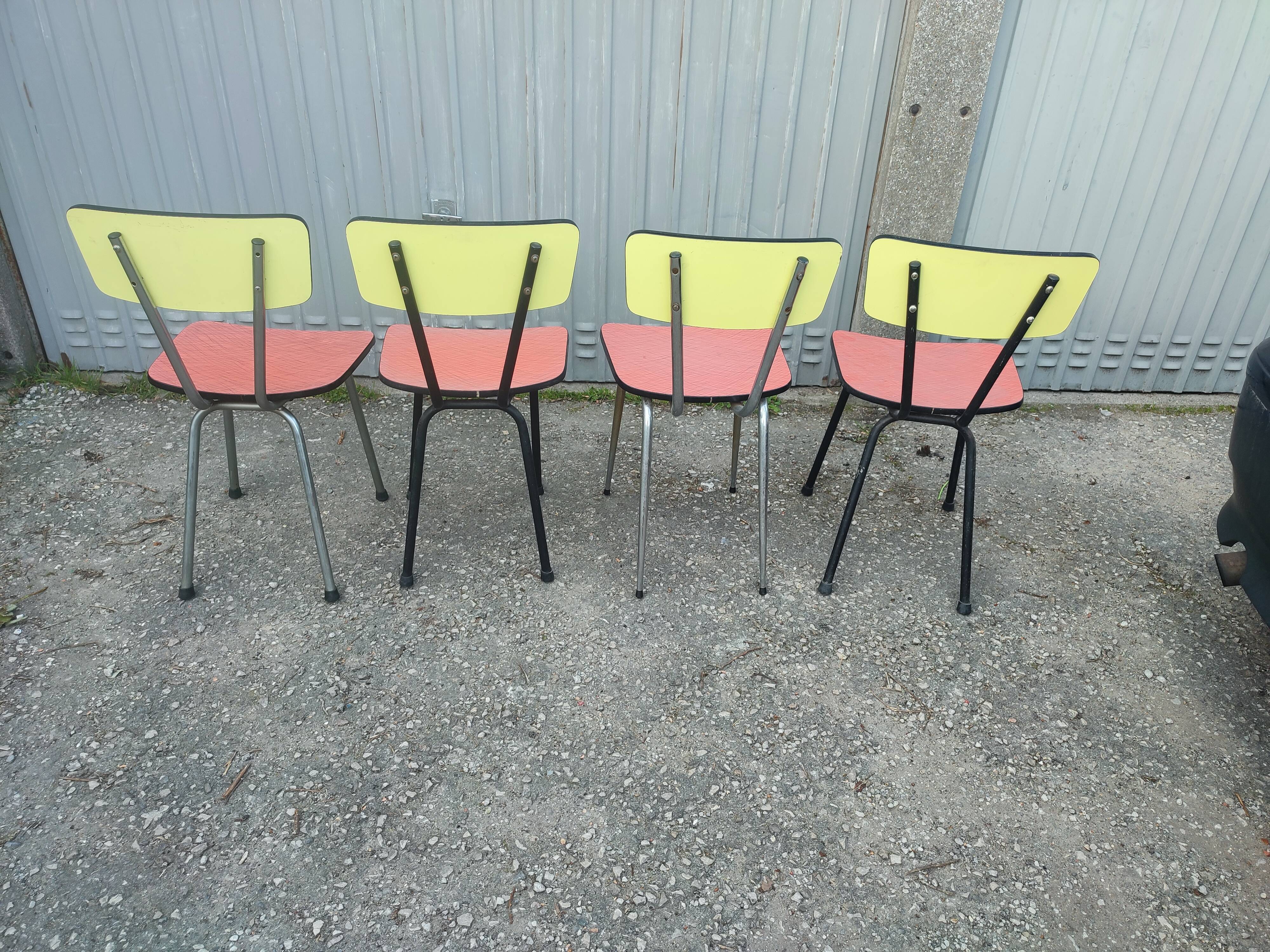 4 chaises formica vintage