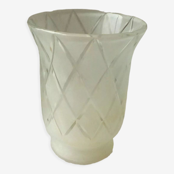 Glass vase frosted decoration diamond art deco