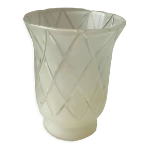 Vase en verre depoli