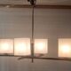 Chandelier in brass and lacquered metal 50s 60s