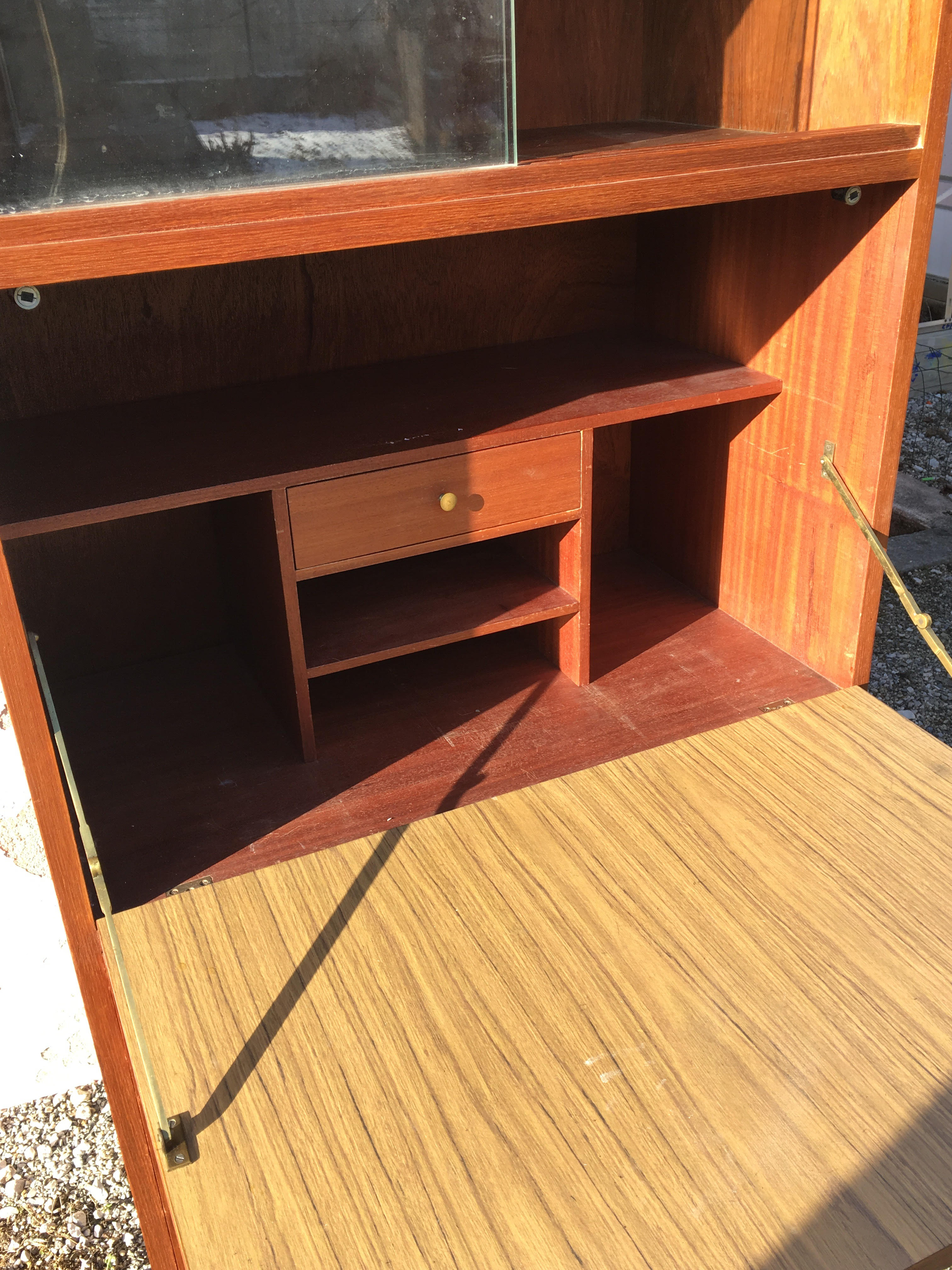 Secretary vintage foot compass veneer wood