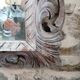 Carved wood mirror with white lead patina - 130x83cm