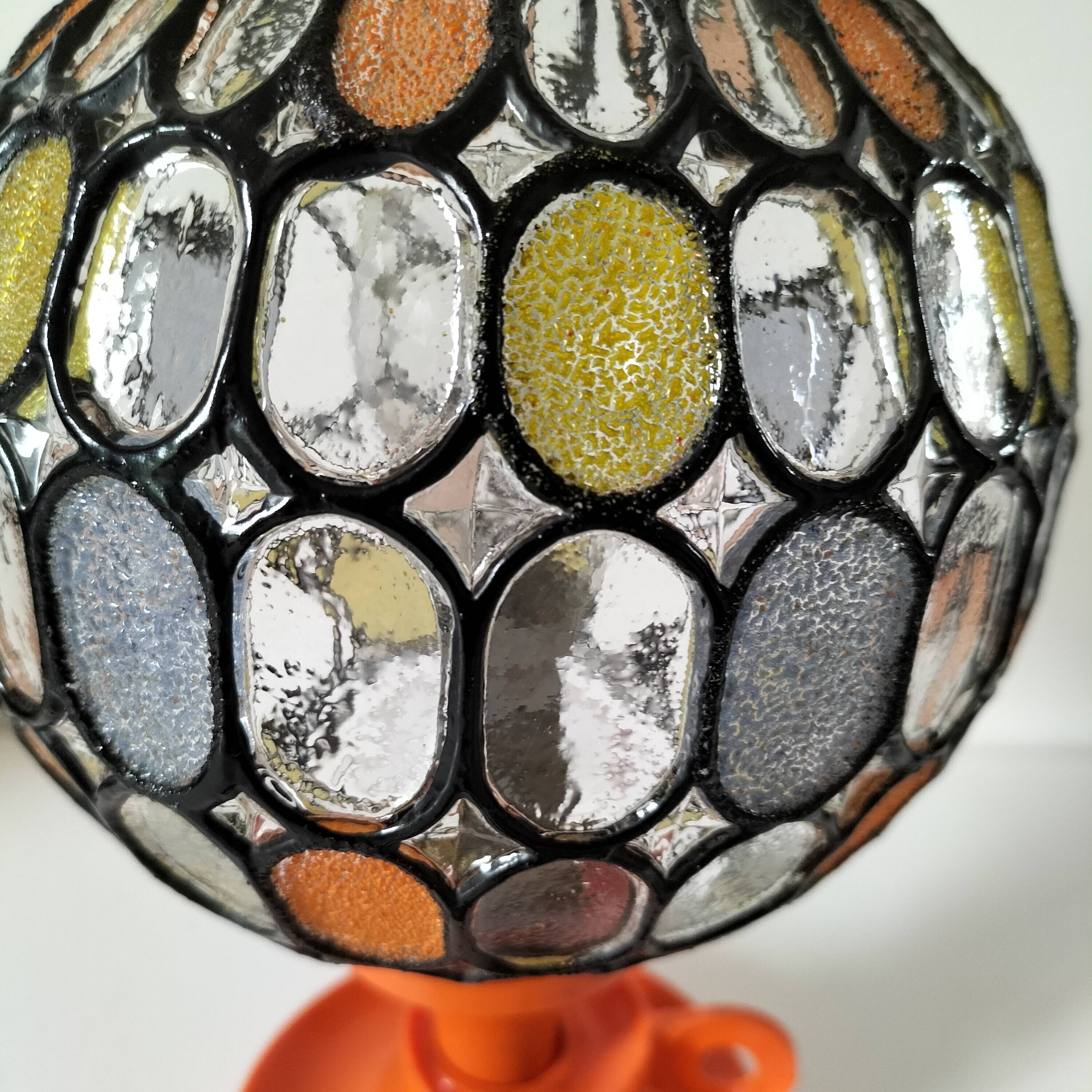 Lamp: Richard Essig lamp base + stained glass globe