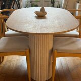 Oblong travertine dining table 150x90cm