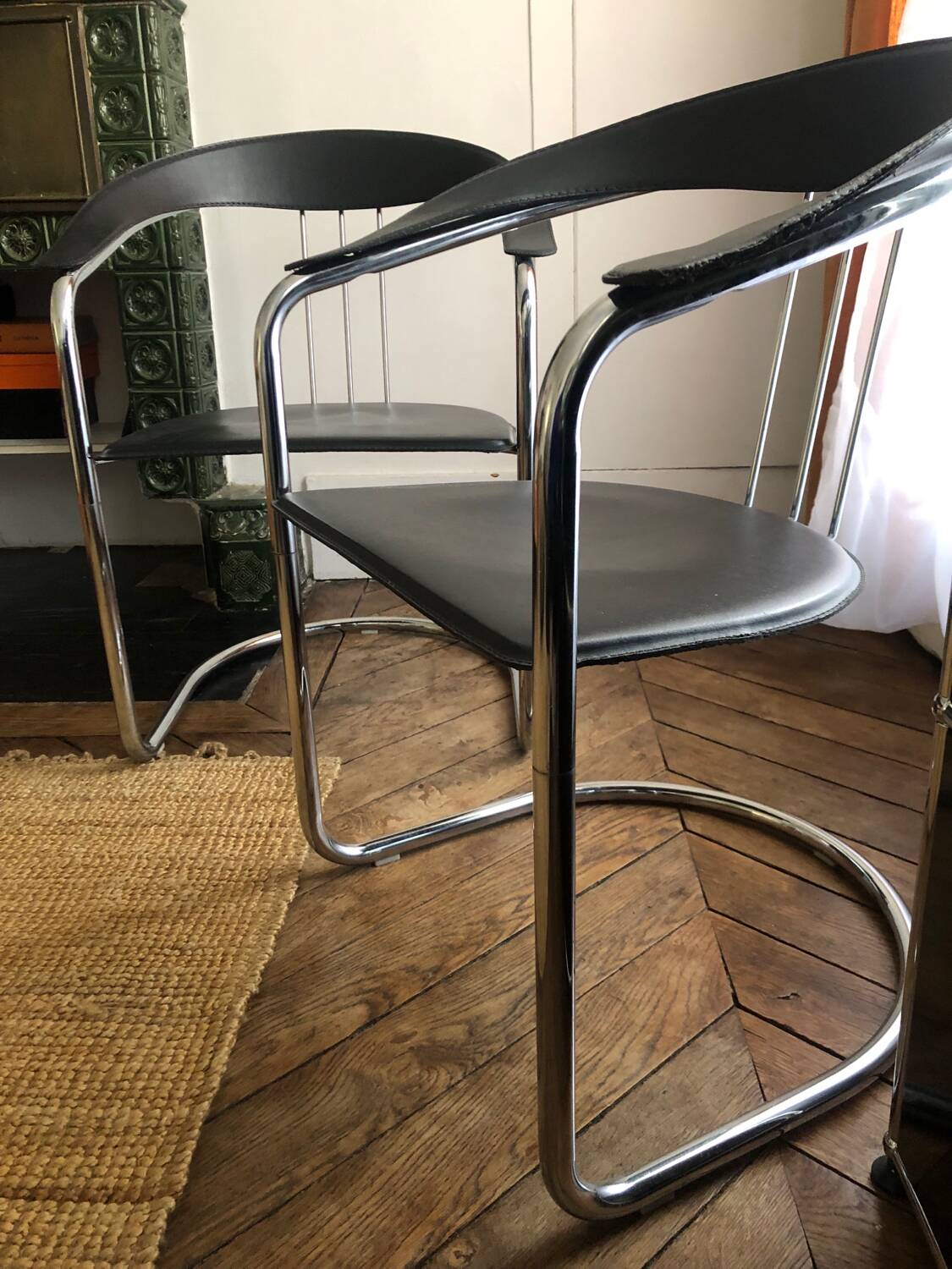 Set of chrome chairs