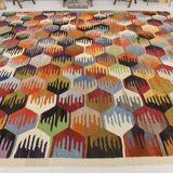 8x12 Kilim Rare Style Multicolor Designer Vintage Kilim Rug, 255x376 Cm