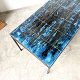 Metal and ceramic coffee table by J. Belarti, circa 1970