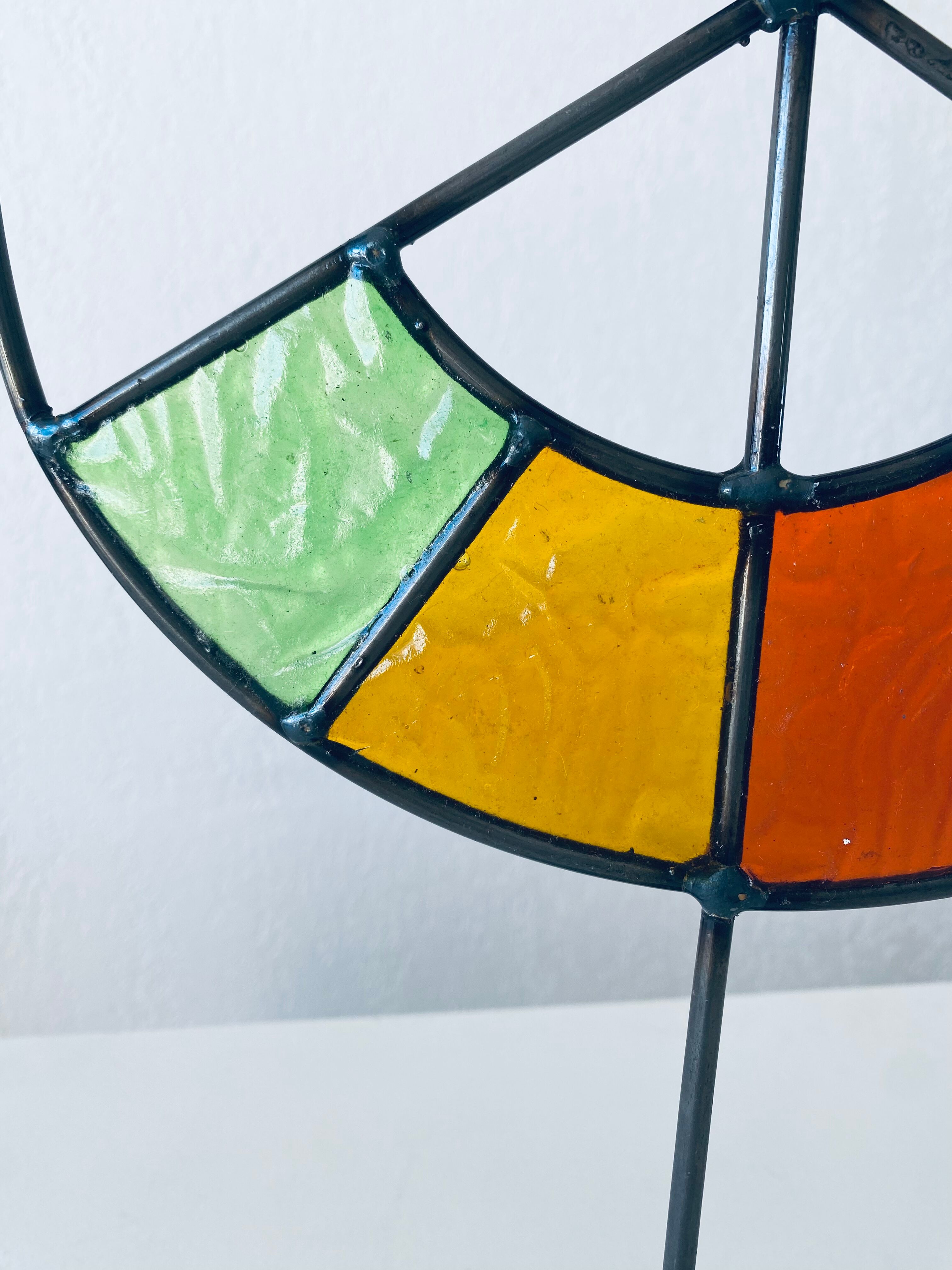 Colorful stained glass candle holder