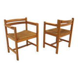 Set of 2 Scandinavian "Asserbro" armchairs, Børge Mogensen, Sweden, 1960
