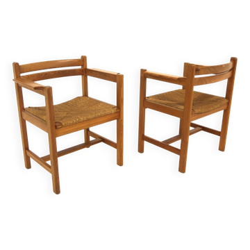 Set of 2 Scandinavian "Asserbro" armchairs, Børge Mogensen, Sweden, 1960