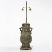 Billy Haines style table lamp in patinated bronze "verdigris" 1960s
