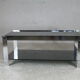 Coffee table steel and smoked glass, France, circa 1970