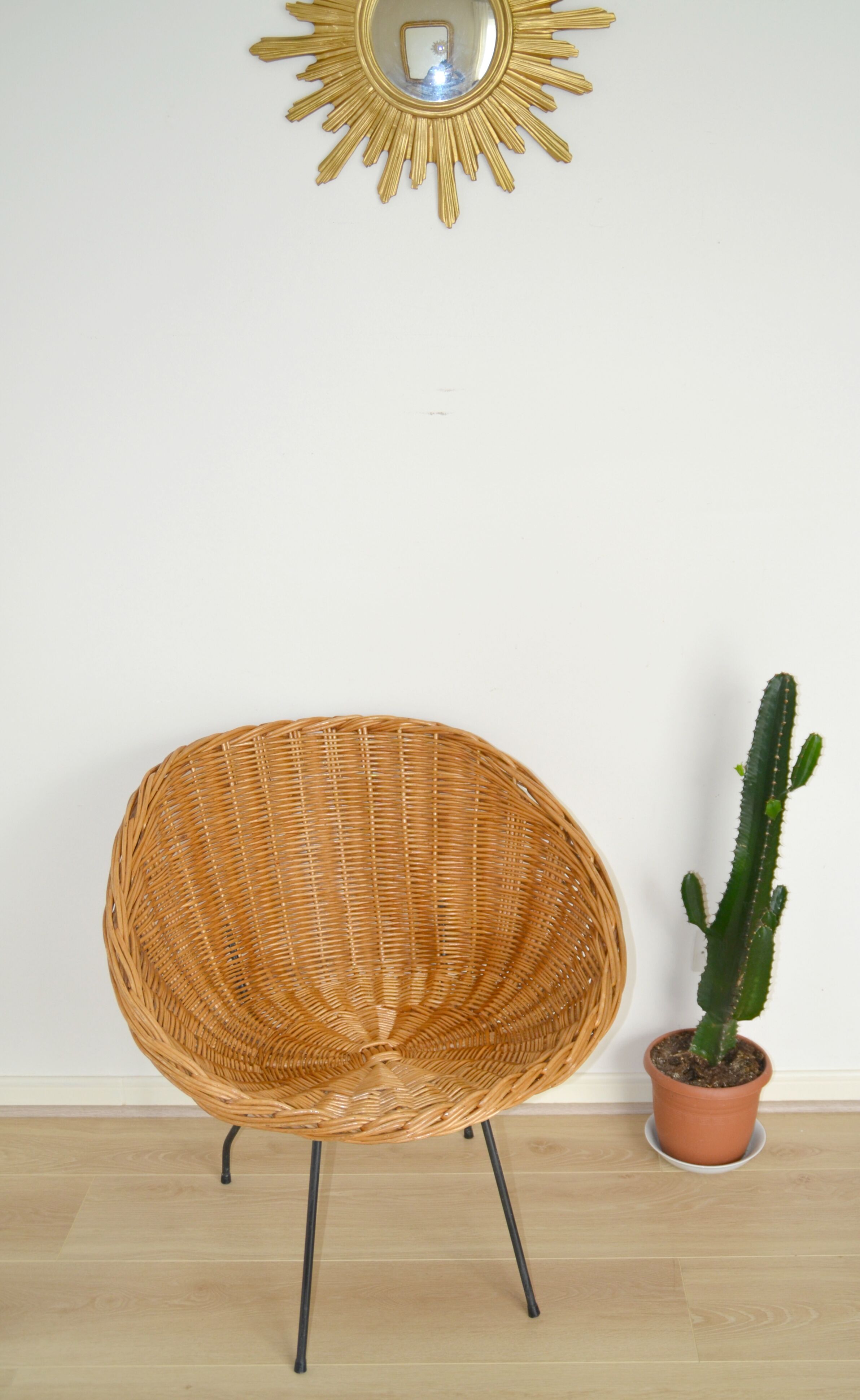 Chair basket rattan metal legs