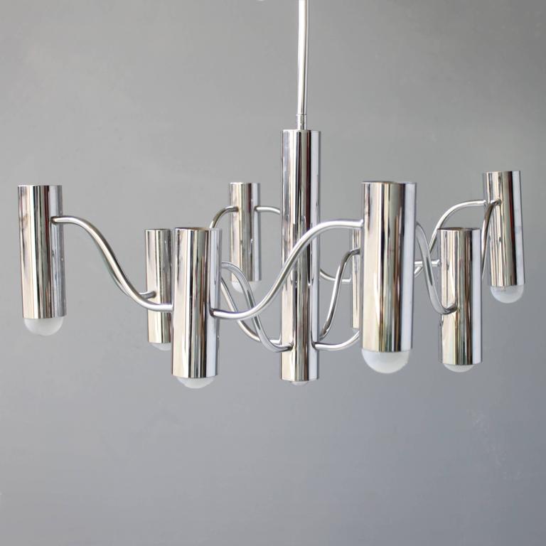 Chandelier in chrome by the Maison Sciolari
